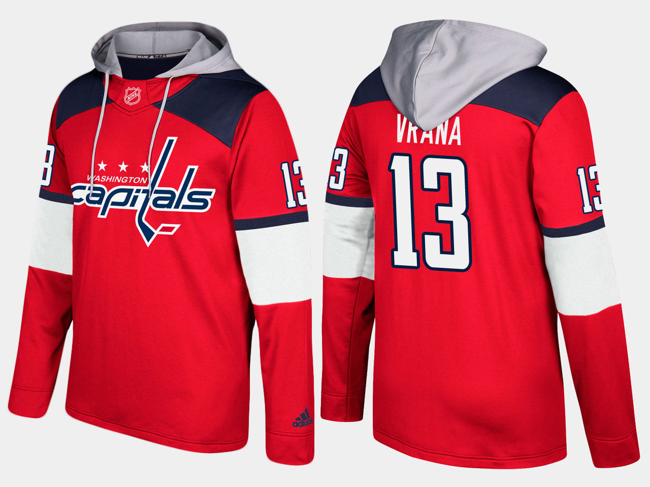 Men NHL Washington capitals 13 jakub vrana red hoodie